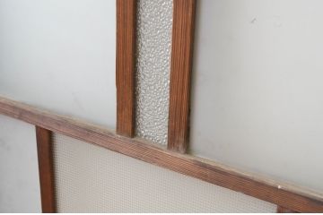 アンティーク建具　大正ロマン　ノスタルジックな雰囲気漂う幅狭ガラス窓4枚セット(引き戸、ガラス戸)(R-067205)