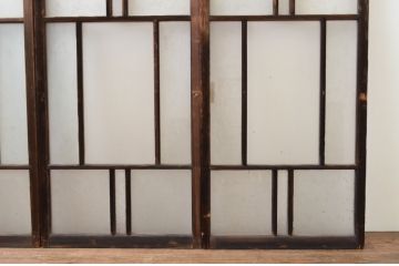 アンティーク建具　大正ロマン　ノスタルジックな雰囲気漂う幅狭ガラス窓4枚セット(引き戸、ガラス戸)(R-067206)
