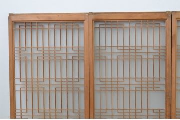 アンティーク建具　繊細な組子が魅力のガラス入り書院戸4枚セット(引き戸、ガラス戸、窓)(R-067207)