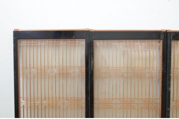 アンティーク建具　和モダンな空間を演出する両面ガラスの組子入り書院戸4枚セット(引き戸、ガラス戸、窓)(R-067208)