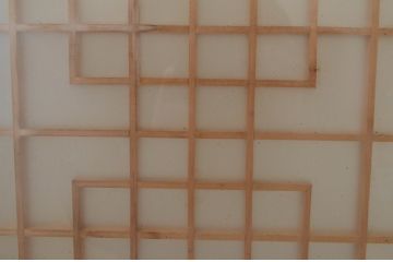アンティーク建具　上質な和の空間作りにおすすめな両面ガラスの書院戸4枚セット(引き戸、ガラス戸、窓、組子入り)(R-067209)