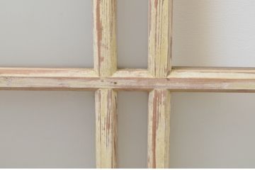アンティーク建具　レトロな風合いが味わい深いペンキの剥げたガラス窓2枚セット(引き戸、ガラス戸)(R-067211)