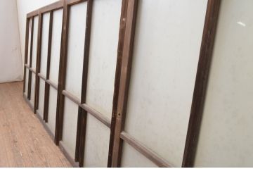 アンティーク建具　大正ロマン　どこか懐かしい雰囲気を感じるガラス窓4枚セット(引き戸、ガラス戸)(R-067212)