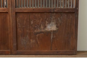 アンティーク建具　和モダンなお部屋作りにおすすめな格子帯戸2枚セット(引き戸)(R-067215)