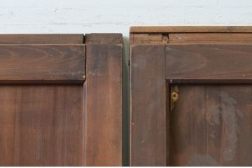 アンティーク建具　和モダンなお部屋作りにおすすめな格子帯戸2枚セット(引き戸)(R-067215)