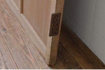 アンティーク建具　レトロなモールガラス入りのガラス扉1枚(木製扉、ドア)(R-067216)