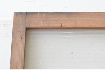 アンティーク建具　レトロなモールガラス入りのガラス扉1枚(木製扉、ドア)(R-067216)