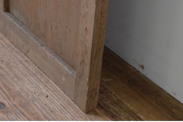 アンティーク建具　レトロなモールガラス入りのガラス扉1枚(木製扉、ドア)(R-067216)
