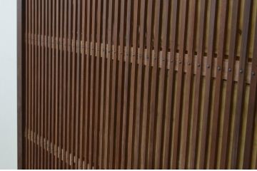 アンティーク建具　裏障子付き　和の空間を演出する格子戸1枚(引き戸、障子戸、ガラス帯戸)(R-067217)