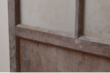 アンティーク建具　大正ロマン　どこか懐かしい雰囲気を感じるガラス戸2枚セット(引き戸)(R-067218)
