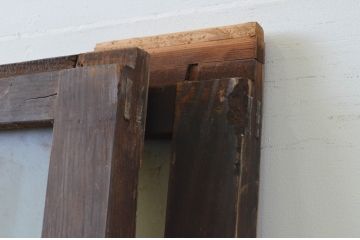 アンティーク建具　大正ロマン　どこか懐かしい雰囲気を感じるガラス戸2枚セット(引き戸)(R-067218)