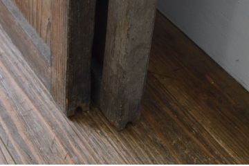 アンティーク建具　大正ロマン　どこか懐かしい雰囲気を感じるガラス戸2枚セット(引き戸)(R-067218)