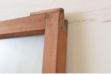 アンティーク建具　腰板竹材　大正ロマン　レトロな空間作りにおすすめなガラス戸1枚(引き戸)(R-067220)