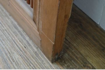アンティーク建具　腰板竹材　大正ロマン　レトロな空間作りにおすすめなガラス戸1枚(引き戸)(R-067220)