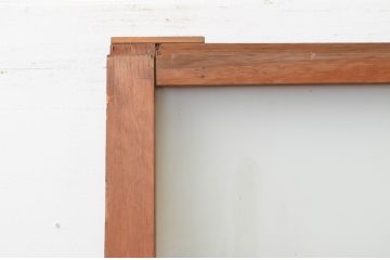 アンティーク建具　腰板竹材　大正ロマン　レトロな空間作りにおすすめなガラス戸1枚(引き戸)(R-067220)