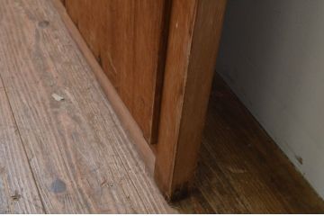 アンティーク建具　腰板竹材　大正ロマン　レトロな空間作りにおすすめなガラス戸1枚(引き戸)(R-067220)