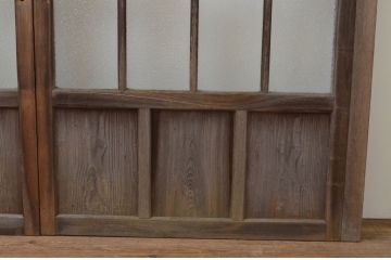 アンティーク建具　大正ロマン　和の空間を演出するガラス戸2枚セット(引き戸)(R-067223)