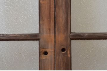 アンティーク建具　大正ロマン　和の空間を演出するガラス戸2枚セット(引き戸)(R-067223)