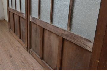 アンティーク建具　大正ロマン　和の空間を演出するガラス戸2枚セット(引き戸)(R-067223)