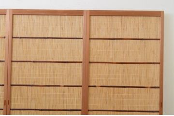 中古　昭和レトロ　涼しげな和の空間を演出する夏戸4枚セット(建具、引き戸、簾戸、簀戸、葭戸、夏障子)(R-067224)