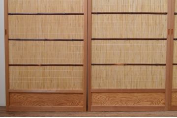 中古　昭和レトロ　涼しげな和の空間を演出する夏戸4枚セット(建具、引き戸、簾戸、簀戸、葭戸、夏障子)(R-067224)