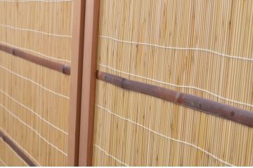 中古　昭和レトロ　涼しげな和の空間を演出する夏戸4枚セット(建具、引き戸、簾戸、簀戸、葭戸、夏障子)(R-067224)