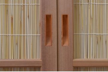 中古　昭和レトロ　涼しげな和の空間を演出する夏戸4枚セット(建具、引き戸、簾戸、簀戸、葭戸、夏障子)(R-067224)