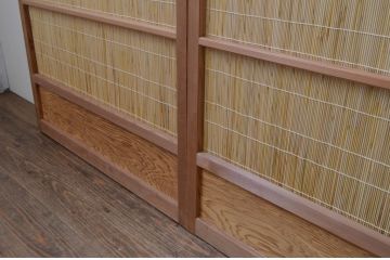 中古　昭和レトロ　涼しげな和の空間を演出する夏戸4枚セット(建具、引き戸、簾戸、簀戸、葭戸、夏障子)(R-067224)