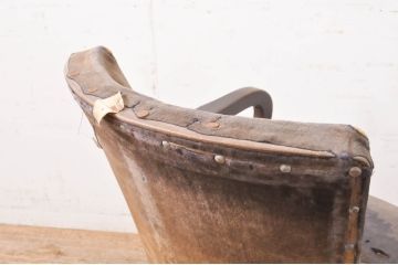 和製アンティーク　ナラ(楢)材　落ち着いた雰囲気ながらもおしゃれなデザインの回転チェア(デスクチェア、ドクターチェア、回転椅子)(R-067225)