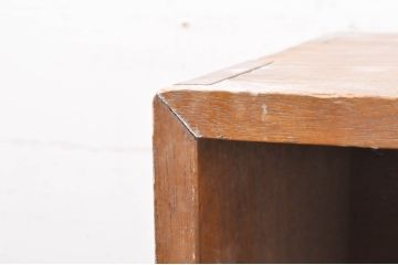和製ビンテージ　昭和レトロな佇まいが魅力的!!シンプルな横長オープンラック(ロッカー、本棚、飾り棚、サイドボード、テレビ台、テレビボード、ディスプレイラック、店舗什器、ヴィンテージ)(R-067230)