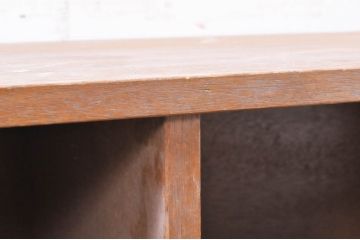 和製ビンテージ　昭和レトロな佇まいが魅力的!!シンプルな横長オープンラック(ロッカー、本棚、飾り棚、サイドボード、テレビ台、テレビボード、ディスプレイラック、店舗什器、ヴィンテージ)(R-067230)