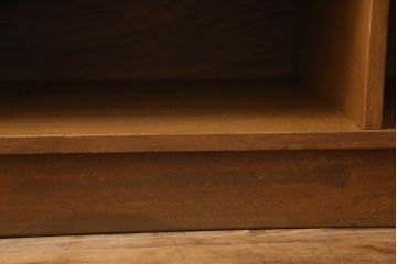 和製ビンテージ　昭和レトロな佇まいが魅力的!!シンプルな横長オープンラック(ロッカー、本棚、飾り棚、サイドボード、テレビ台、テレビボード、ディスプレイラック、店舗什器、ヴィンテージ)(R-067231)