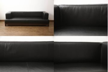 中古　CONDE HOUSE(カンディハウス)　トーザイラックス(tosai LUX)　男前スタイルのお部屋におすすめな3人掛けソファ(三人掛けソファ、アームソファ、トリプルソファ、レザーソファ、本革)(R-067236)