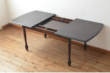 和製ビンテージ　希少な絶版品　北海道民芸家具　#477　上品な佇まいが魅力のダイニングテーブル(エクステンションテーブル、伸長式テーブル、拡張式テーブル、4人掛け、6人掛け、食卓、ヴィンテージ)(R-067240)