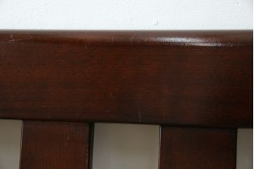 中古　稀少　特注品　松本民芸家具　縦桟背もたれのすっきりしたデザインが目を引くラッシベンチ(2人掛け、2.5人掛け、3人掛け、長イス、長椅子、アームチェア、ダイニングチェア)(R-067241)