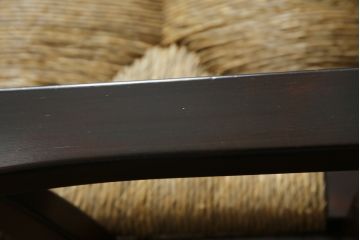中古　稀少　特注品　松本民芸家具　縦桟背もたれのすっきりしたデザインが目を引くラッシベンチ(2人掛け、2.5人掛け、3人掛け、長イス、長椅子、アームチェア、ダイニングチェア)(R-067241)
