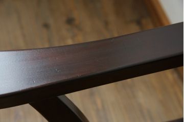 中古　稀少　特注品　松本民芸家具　縦桟背もたれのすっきりしたデザインが目を引くラッシベンチ(2人掛け、2.5人掛け、3人掛け、長イス、長椅子、アームチェア、ダイニングチェア)(R-067241)