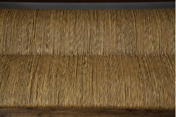 中古　稀少　特注品　松本民芸家具　縦桟背もたれのすっきりしたデザインが目を引くラッシベンチ(2人掛け、2.5人掛け、3人掛け、長イス、長椅子、アームチェア、ダイニングチェア)(R-067241)