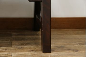中古　稀少　特注品　松本民芸家具　縦桟背もたれのすっきりしたデザインが目を引くラッシベンチ(2人掛け、2.5人掛け、3人掛け、長イス、長椅子、アームチェア、ダイニングチェア)(R-067241)