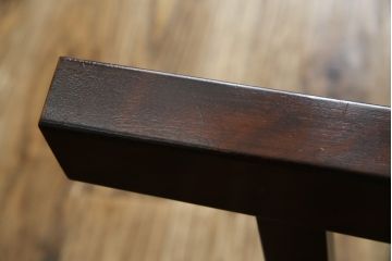 中古　稀少　特注品　松本民芸家具　縦桟背もたれのすっきりしたデザインが目を引くラッシベンチ(2人掛け、2.5人掛け、3人掛け、長イス、長椅子、アームチェア、ダイニングチェア)(R-067241)