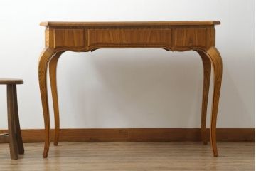 中古　DREXEL HERITAGE(ドレクセルヘリテイジ)　Et Cetera(エトセトラ)　優美な曲線デザインが目を惹くコンソールテーブル(ワークデスク、在宅用、在宅ワーク用、平机)(R-067246)