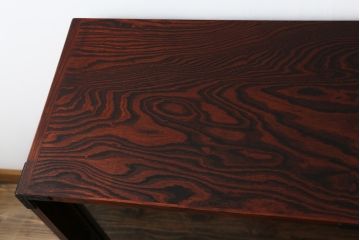 中古　岩谷堂箪笥　漆塗り　和モダンな空間づくりにおすすめの茶箪笥(収納棚、戸棚、飾り棚、サイドボード、サイドキャビネット)(R-067286)