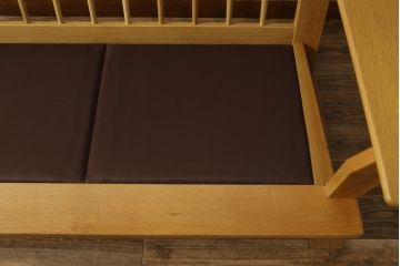 中古　美品　柏木工(KASHIWA、かしわ)　ナチュラルな色合いが優しい雰囲気を醸し出す三人掛けソファ(3P、3人掛けソファ、トリプルソファ、アームソファ)(R-067288)