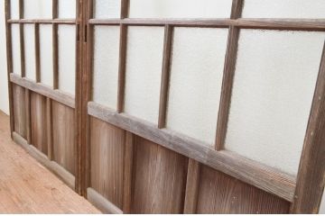 アンティーク建具　大正ロマン　和の空間を演出するガラス戸2枚セット(引き戸)(R-067292)