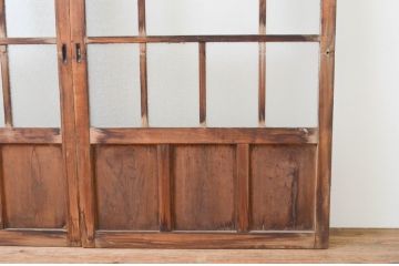 アンティーク建具　大正ロマン　和の空間を演出するガラス戸2枚セット(引き戸)(R-067292)