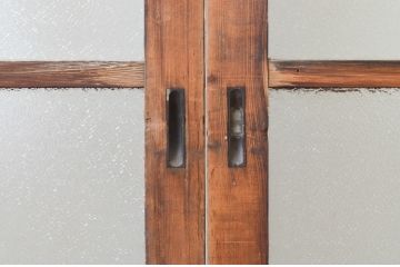 アンティーク建具　大正ロマン　和の空間を演出するガラス戸2枚セット(引き戸)(R-067292)