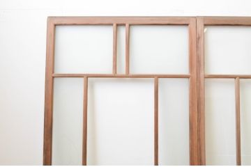 アンティーク建具　大正ロマン　和の空間を演出するガラス戸3枚セット(引き戸)(R-067293)