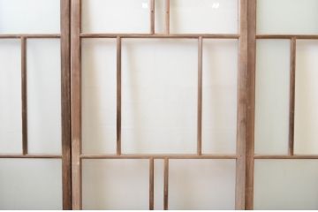 アンティーク建具　大正ロマン　和の空間を演出するガラス戸3枚セット(引き戸)(R-067293)
