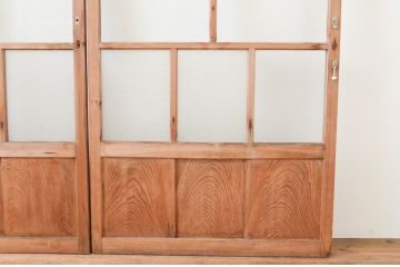 アンティーク建具　大正ロマン　和の空間を演出するガラス戸3枚セット(引き戸)(R-067294)