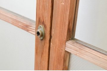 アンティーク建具　大正ロマン　和の空間を演出するガラス戸3枚セット(引き戸)(R-067294)